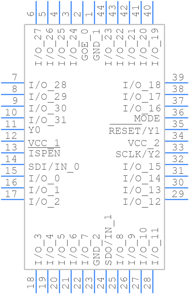 ispLSI 2032A-80LJ44 - Lattice Semiconductor - PCB symbol