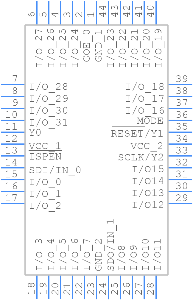 ISPLSI2032-80LJ - Lattice Semiconductor - PCB symbol
