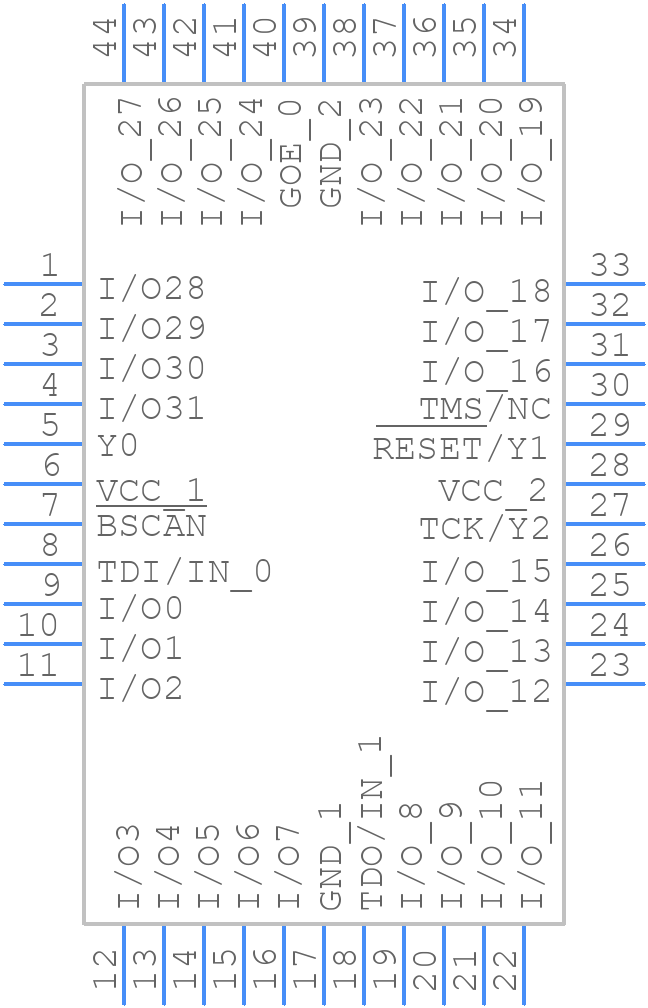 ISPLSI2032E-225LT44 - Lattice Semiconductor - PCB symbol