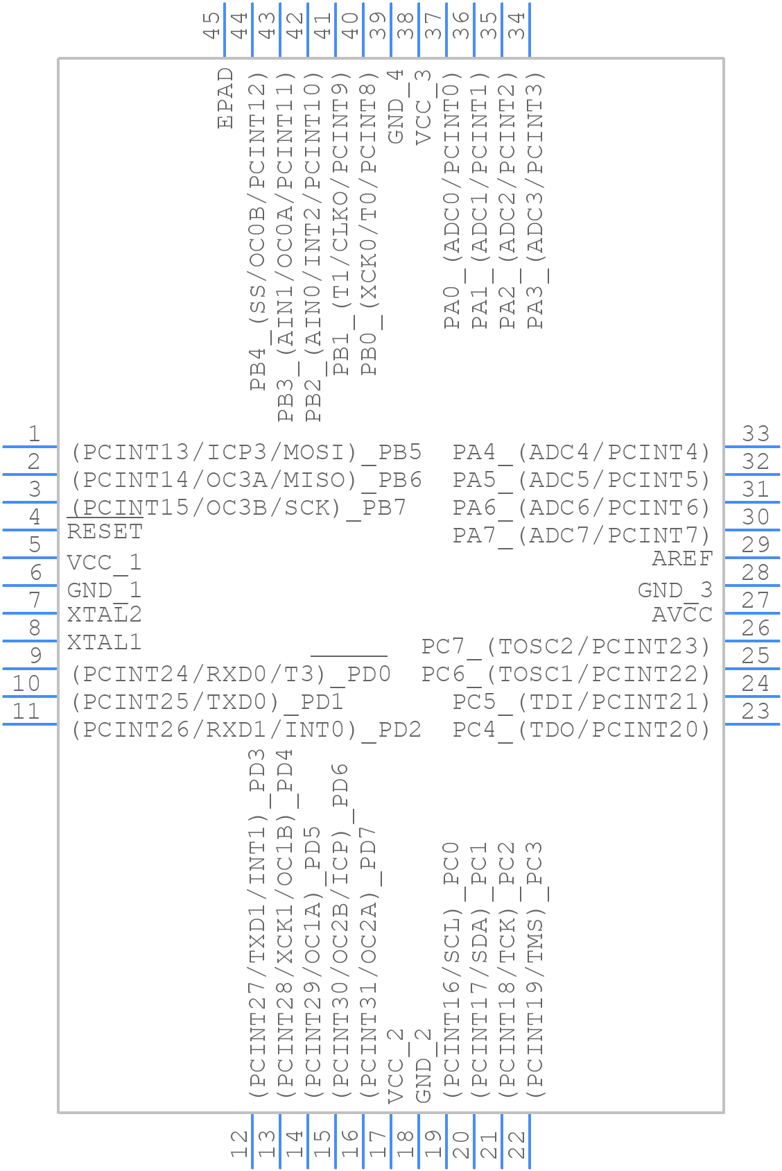 ATMEGA324PA-MU - Microchip - PCB symbol