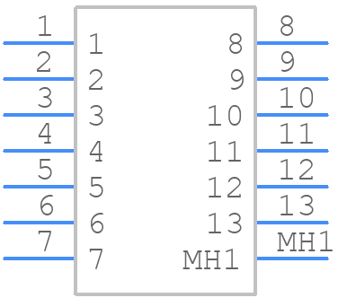DF62-13P-2.2DS - Hirose - PCB symbol