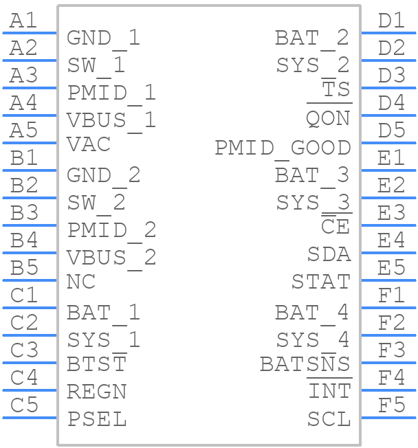 BQ25618YFFT - Texas Instruments - PCB symbol
