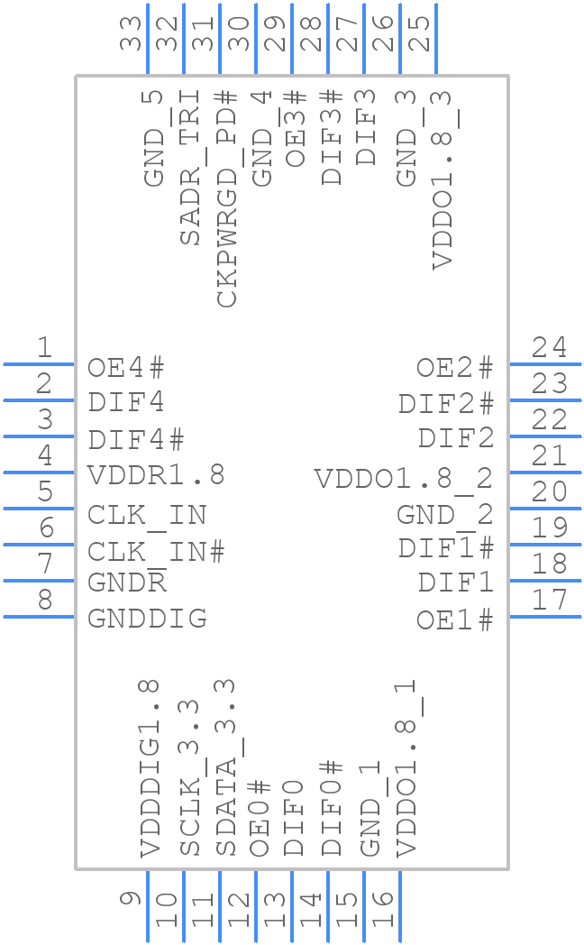 9DBV0541AKILFT - Renesas Electronics - PCB symbol