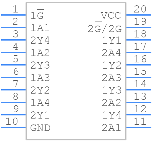 SN74S244N - Texas Instruments - PCB symbol