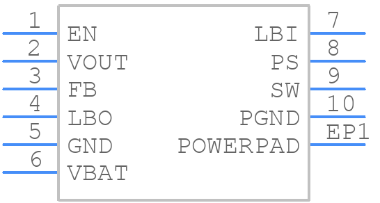 TPS61027DRCR - Texas Instruments - PCB symbol