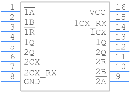 CD54HC221F3A - Texas Instruments - PCB symbol