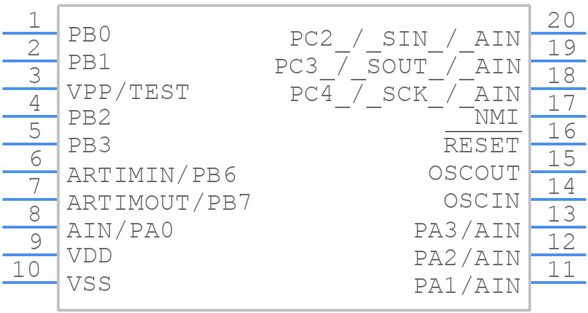 ST62T60CM6 - STMicroelectronics - PCB symbol
