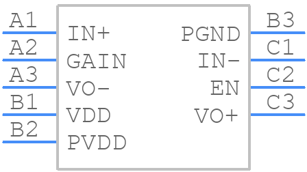 TPA2038D1YFFT - Texas Instruments - PCB symbol