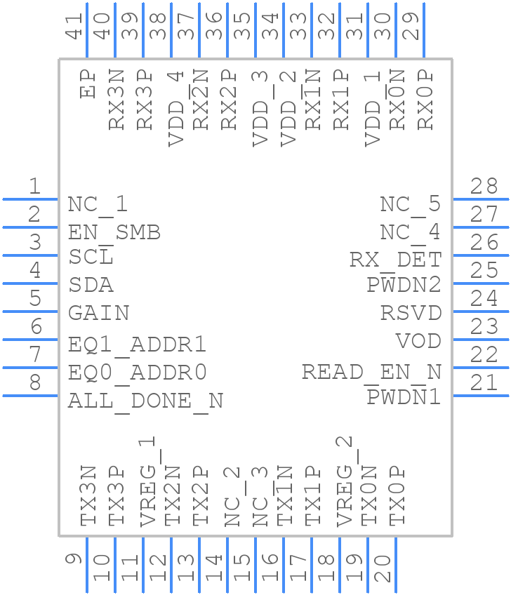 DS160PR410RNQT - Texas Instruments - PCB symbol
