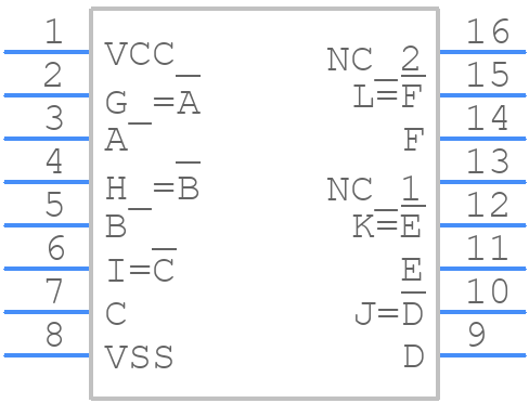 CD4049UBD - Texas Instruments - PCB symbol