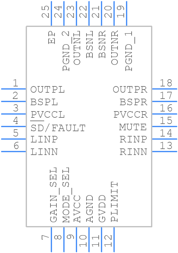 TPA3139D2RGER - Texas Instruments - PCB symbol