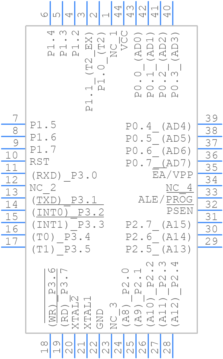 AT89C51RC-24JU - Microchip - PCB symbol