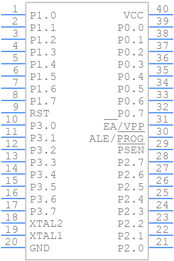 AT89C55WD-24PU - Microchip - PCB symbol