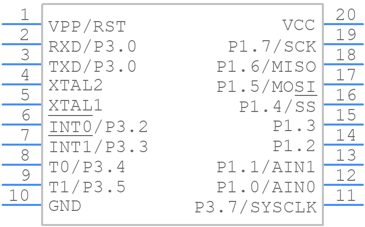 AT89LP4052-20SU - Microchip - PCB symbol