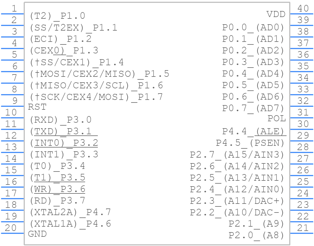 AT89LP51RD2-20PU - Microchip - PCB symbol