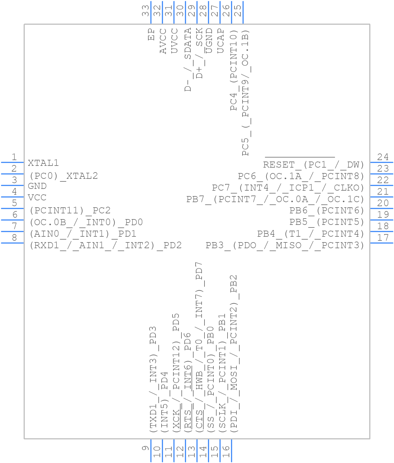 AT90USB162-16MU - Microchip - PCB symbol