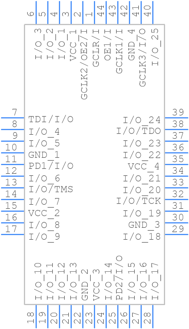 ATF1502AS-10JU44 - Microchip - PCB symbol