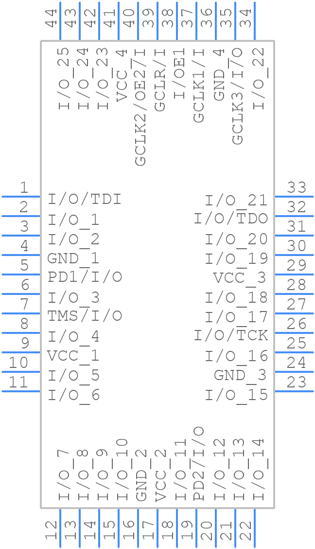 ATF1504AS-10AU44 - Microchip - PCB symbol