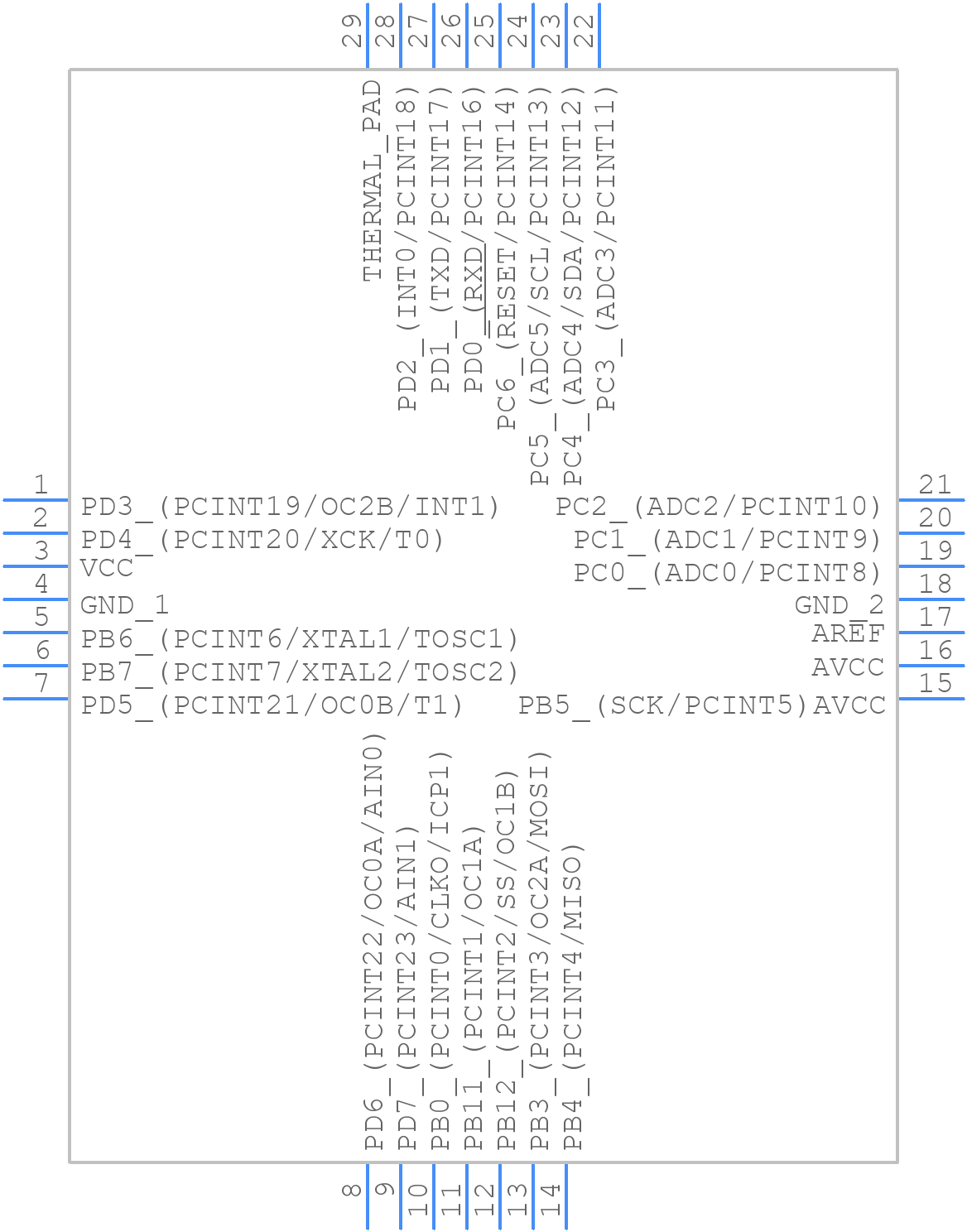 ATMEGA168PA-MMH - Microchip - PCB symbol