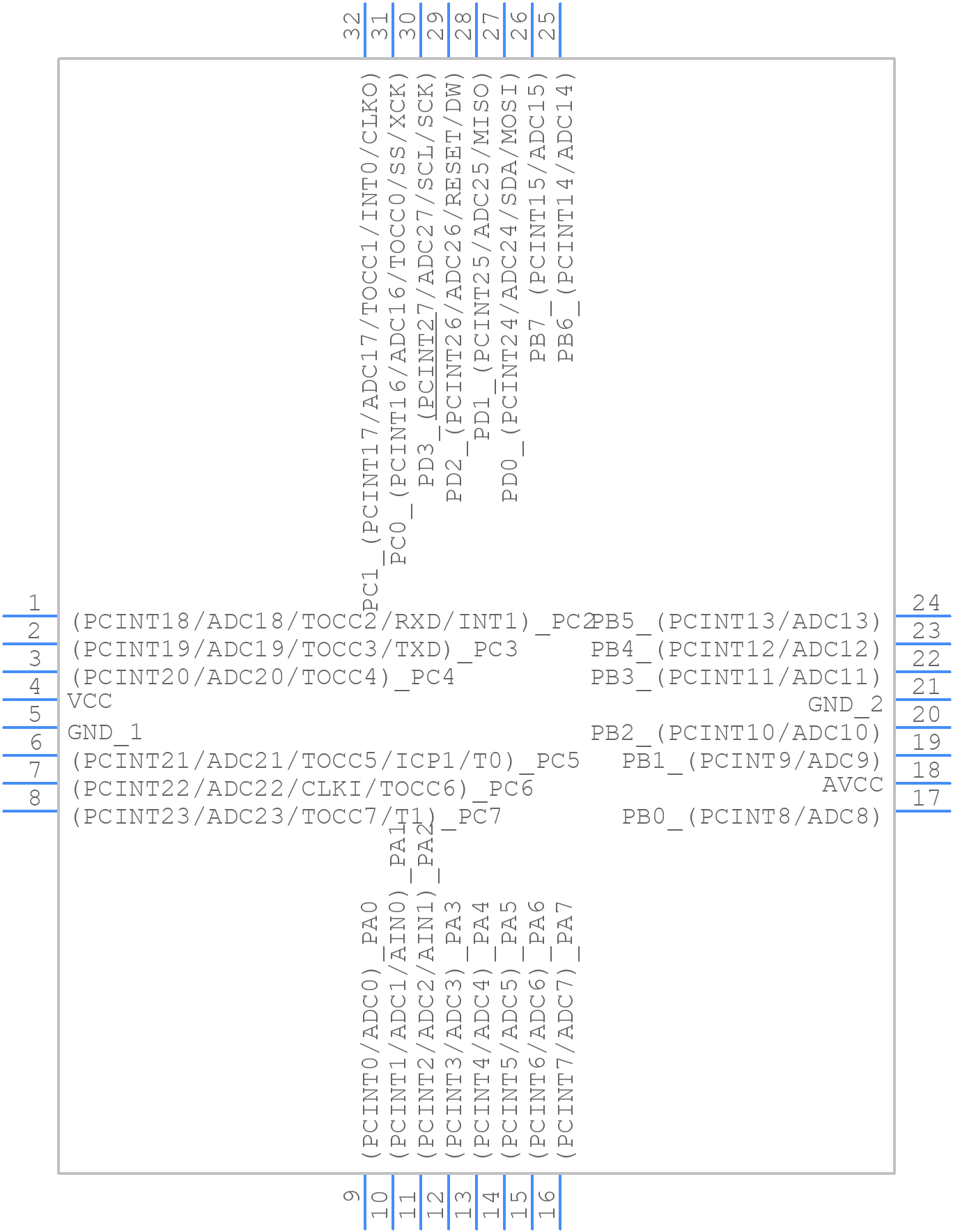 ATTINY828-AU - Microchip - PCB symbol