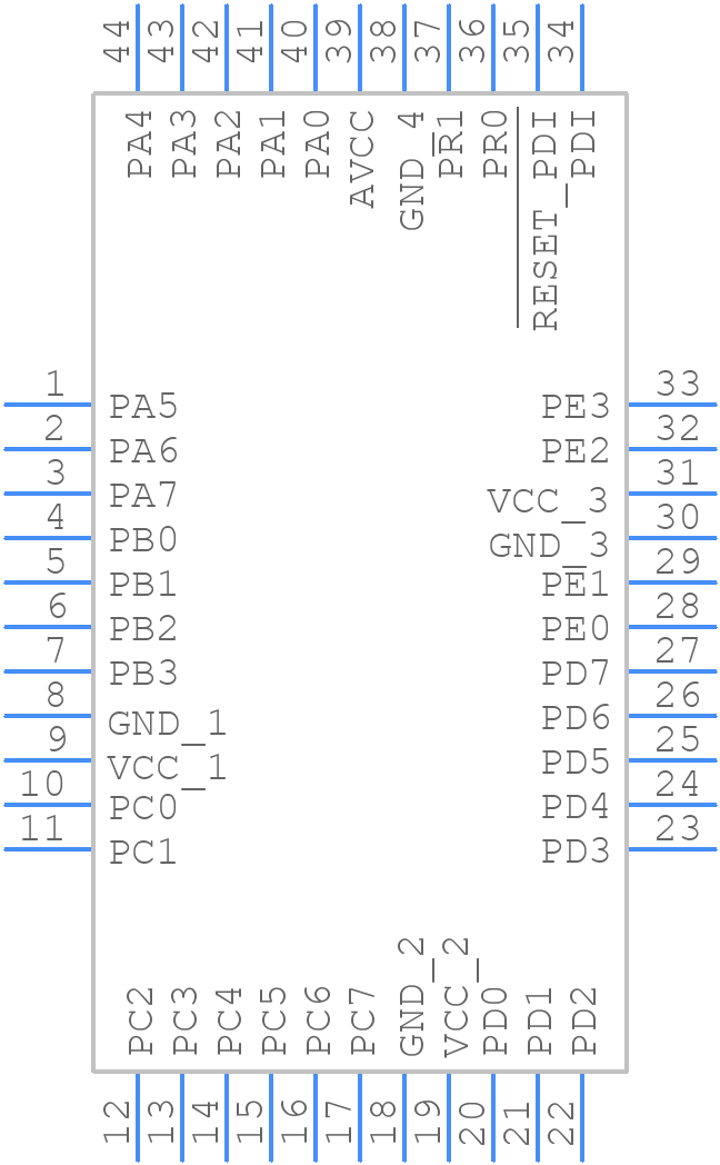 ATXMEGA16C4-AU - Microchip - PCB symbol