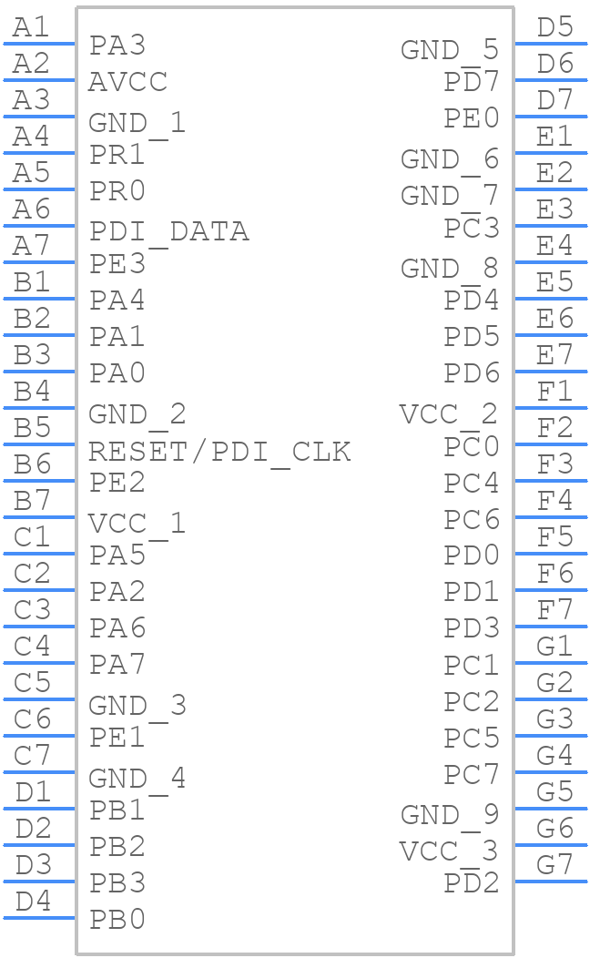 ATXMEGA32A4U-CU - Microchip - PCB symbol
