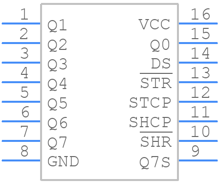 74AHCT594D-Q100,11 - Nexperia - PCB symbol