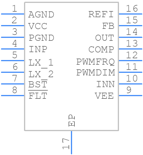 MAX25610AAUE/V+ - Analog Devices - PCB symbol