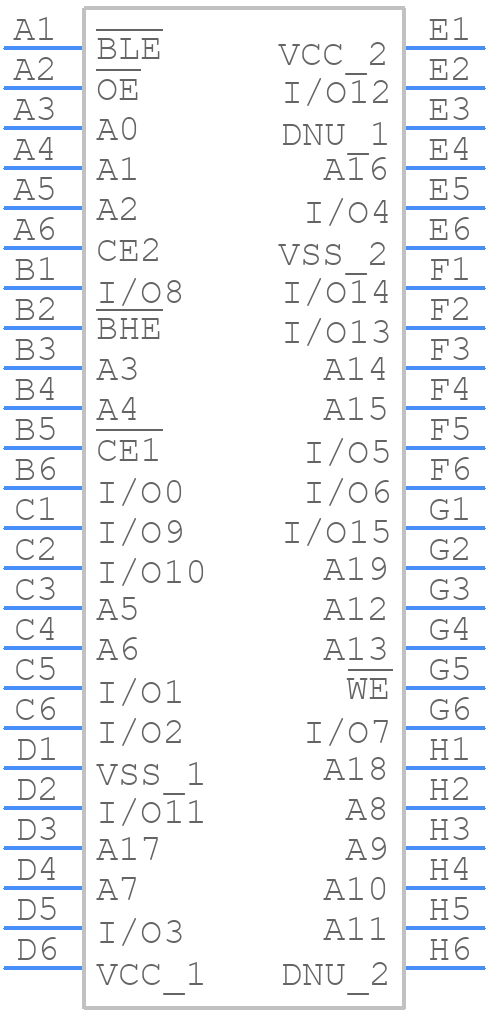 CY62167DV30LL-70BVI - Infineon - PCB symbol