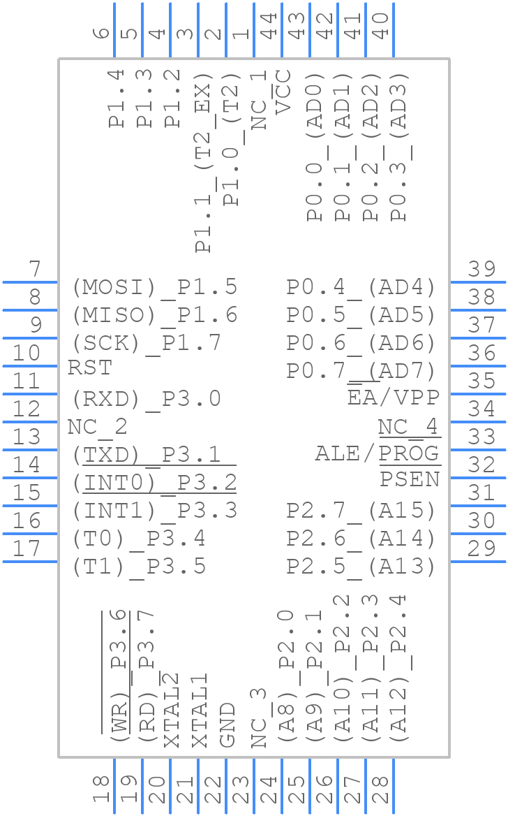 AT89S52-24JU - Microchip - PCB symbol