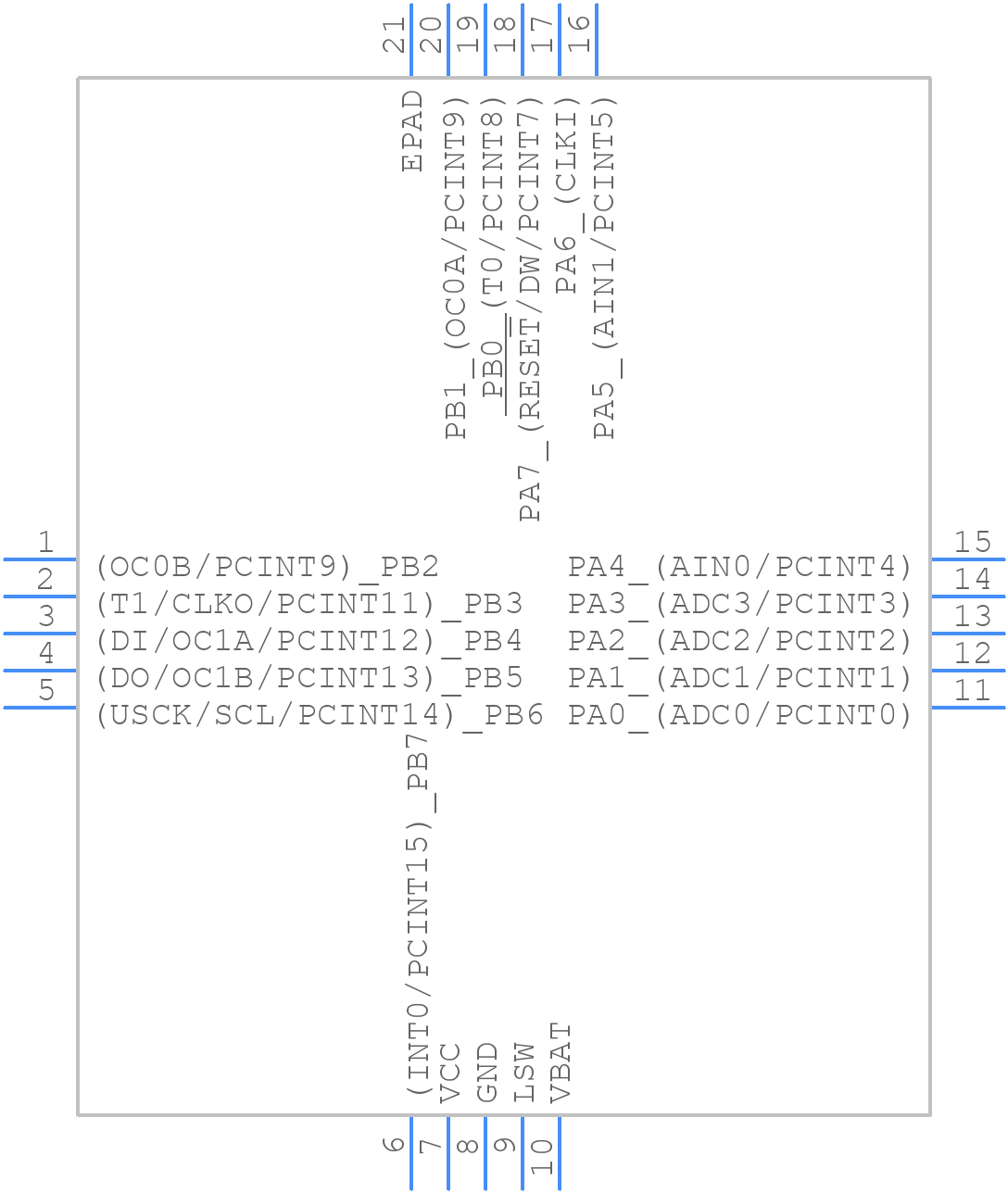 ATTINY43U-MU - Microchip - PCB symbol
