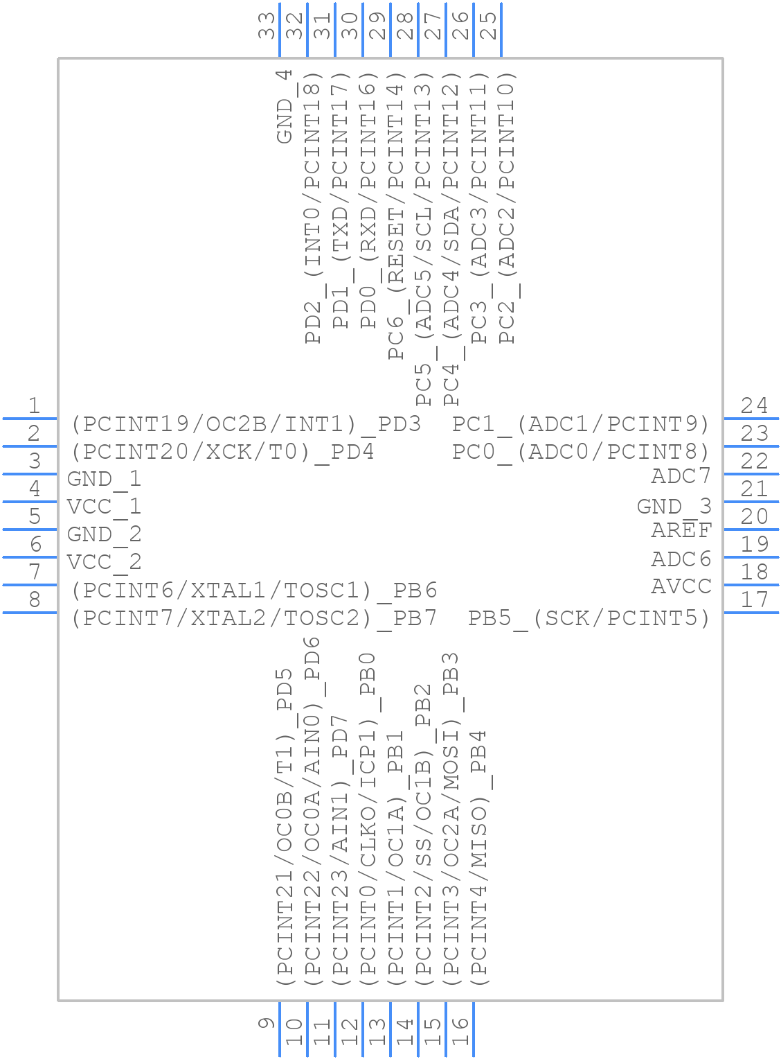 ATMEGA168P-20MU - Microchip - PCB symbol