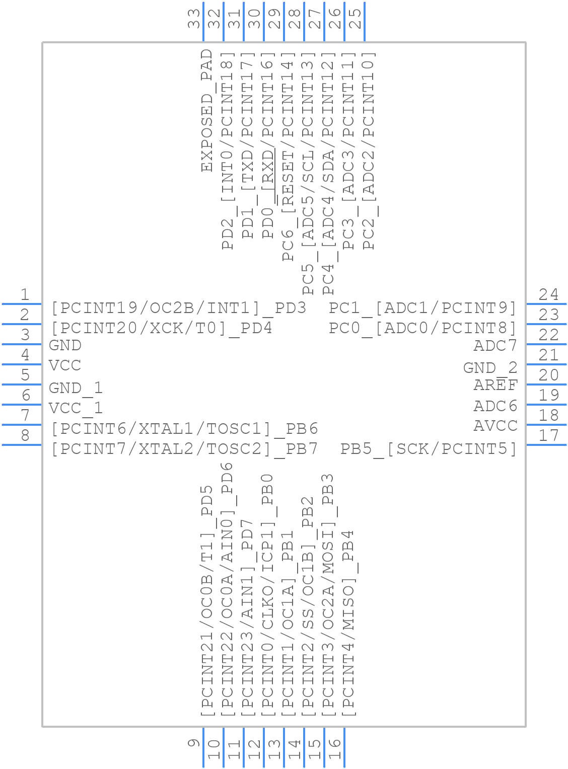 ATMEGA168PA-MU - Microchip - PCB symbol