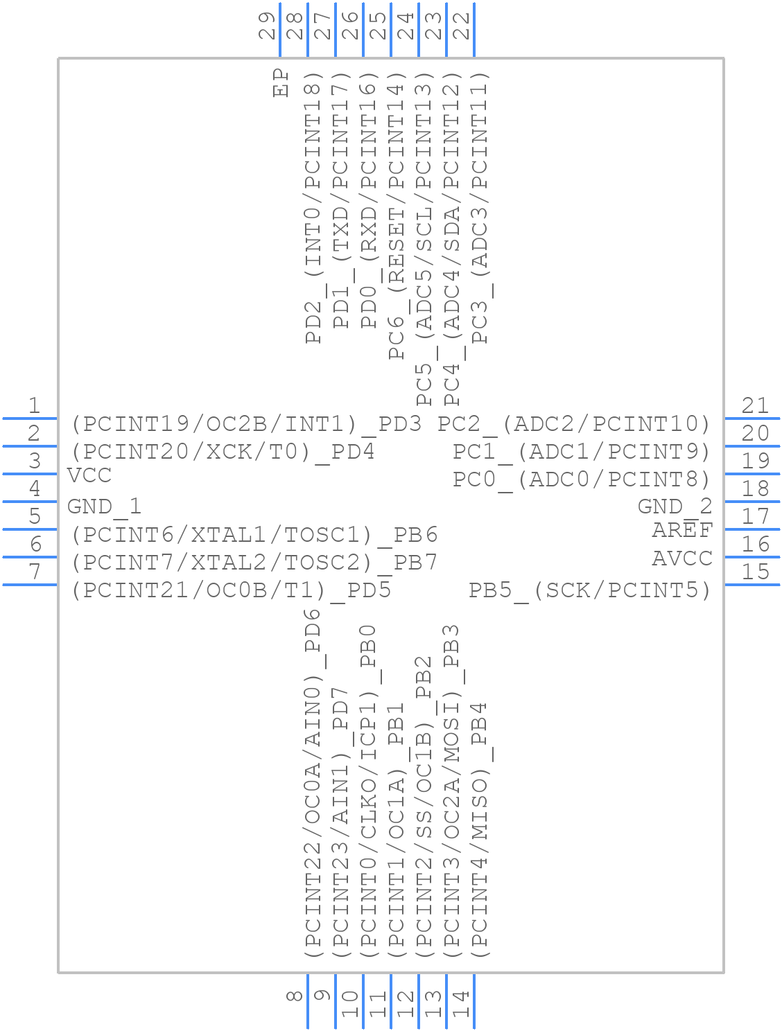 ATMEGA48P-20MMU - Microchip - PCB symbol