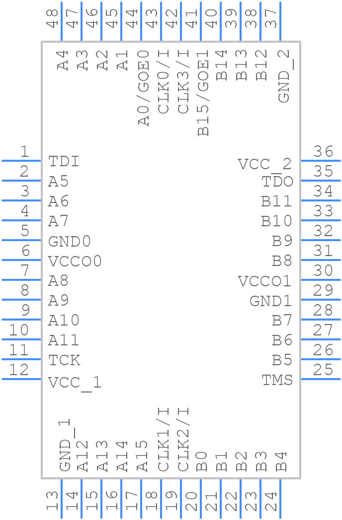 LC4032ZE-7TN48C - Lattice Semiconductor - PCB symbol