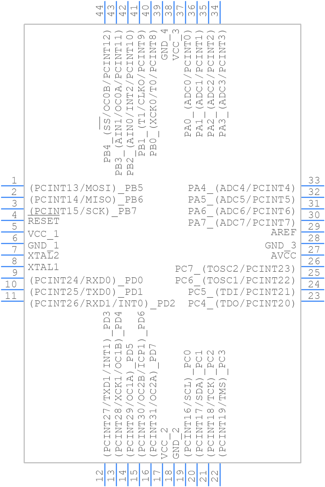 ATMEGA164P-20AU - Microchip - PCB symbol