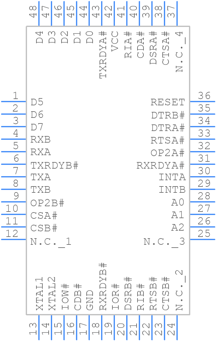 ST16C2550IQ48-F - EXAR - PCB symbol