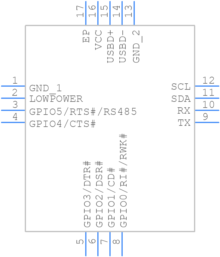 XR21V1410IL16-F - EXAR - PCB symbol