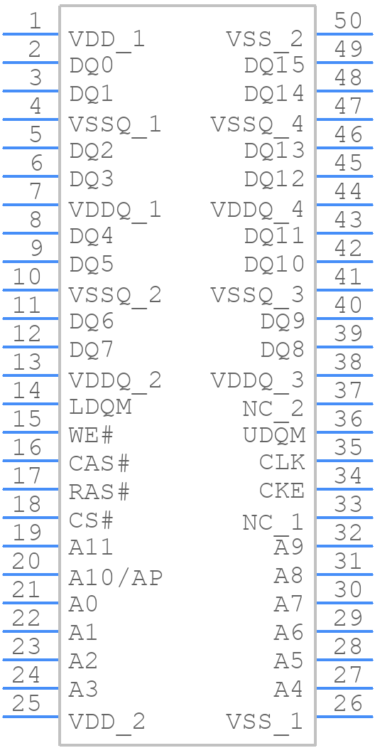 AS4C1M16S-7TCN - Alliance Memory - PCB symbol