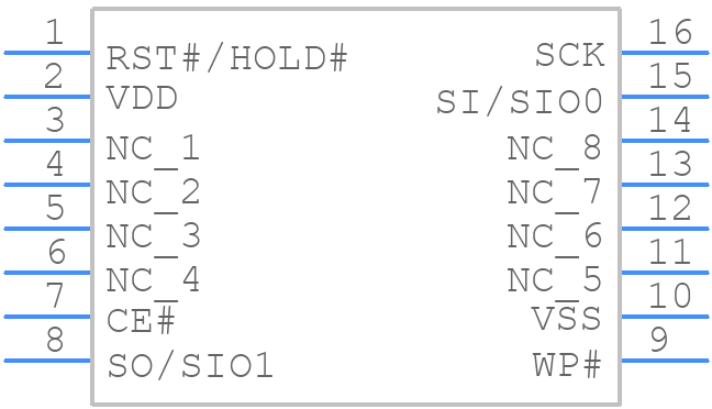 SST25VF064C-80-4I-SCE - Microchip - PCB symbol