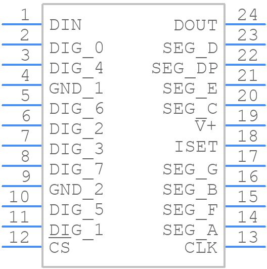 MAX7221ENG+ - Analog Devices - PCB symbol