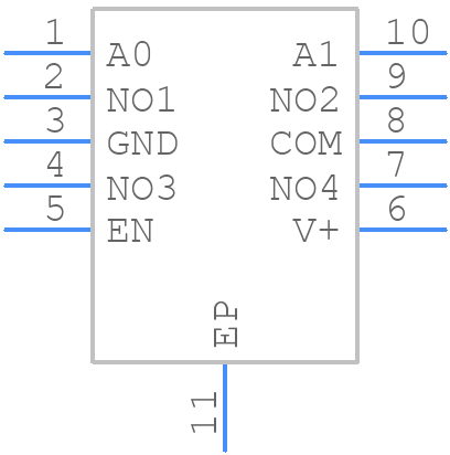 MAX4634ETB+T - Analog Devices - PCB symbol