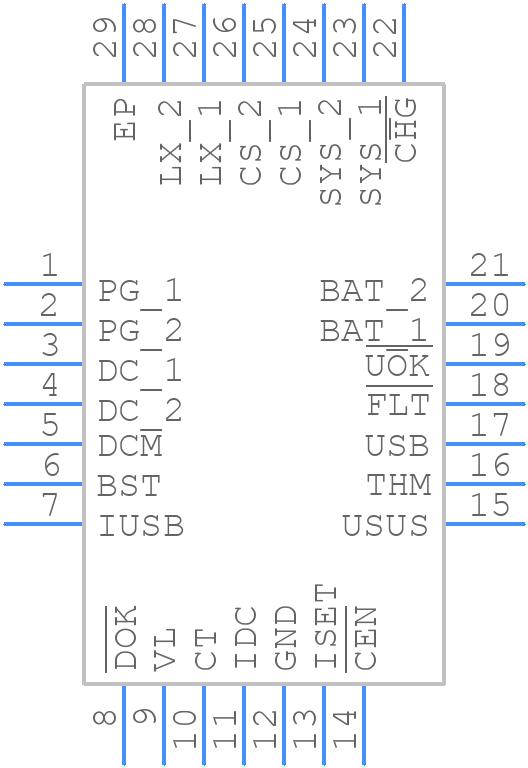 MAX8903AETI+T - Analog Devices - PCB symbol