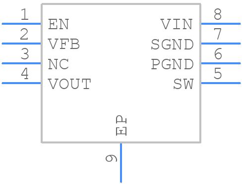 MCP1643-I/MC - Microchip - PCB symbol