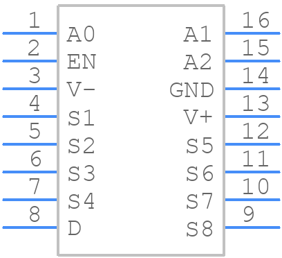 DG408LEDQ-T1-GE3 - Vishay - PCB symbol