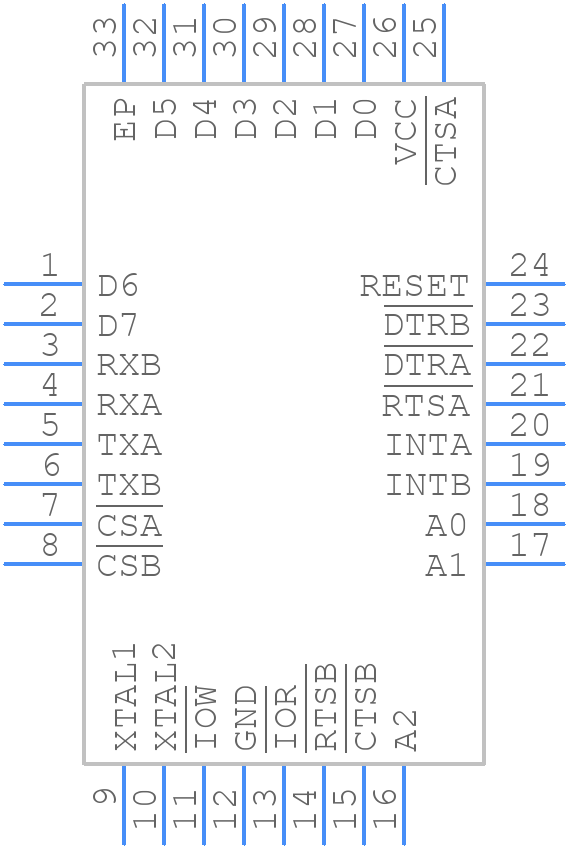 TL16C752CIRHBR - Texas Instruments - PCB symbol