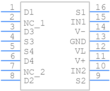 DG405DY-T1-E3 - Vishay - PCB symbol