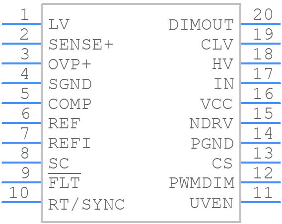 MAX16834AUP+ - Analog Devices - PCB symbol