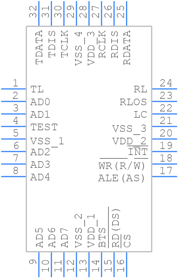 DS2172T+ - Analog Devices - PCB symbol