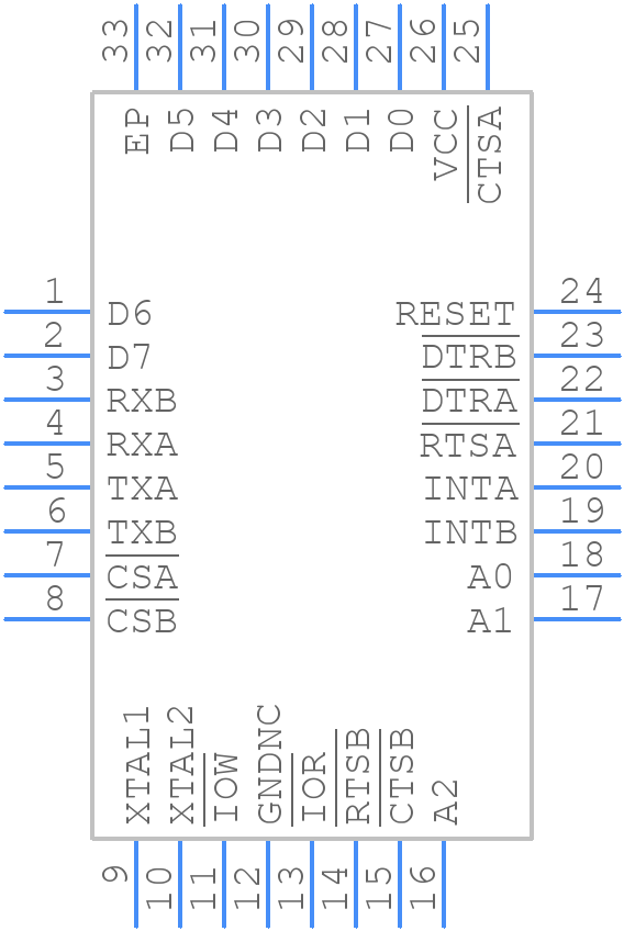TL16C752CIRHBRG4 - Texas Instruments - PCB symbol